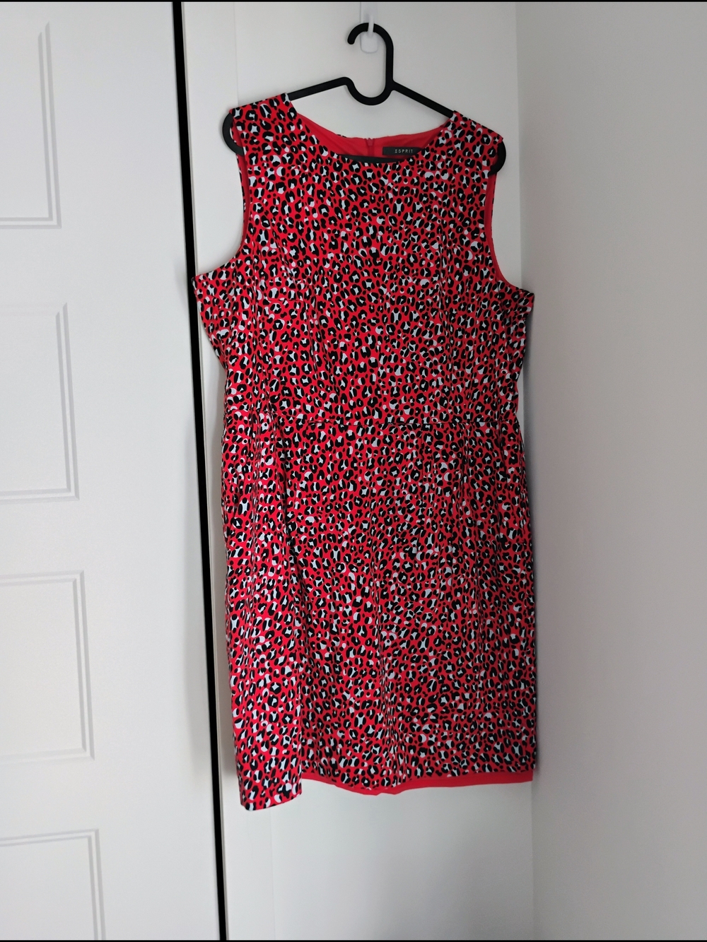 Esprit Sleeveless Red Leopard Print Dress